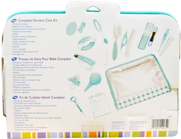 洗澡，美容，化妝，指甲護理，指甲鉗，兒童健康，兒童和嬰兒指甲護理 - Summer Infant, Complete Nursery Care Kit, 21 Pieces