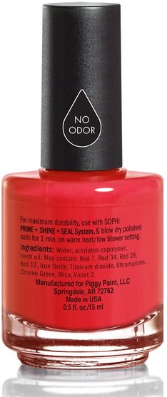 洗澡，美容，化妝，指甲油 - SOPHi by Piggy Paint, Nail Polish, Red Bottom Stilettos, 0.5 fl oz (15 ml)