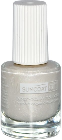洗澡，美容，化妝，指甲油 - Suncoat Girl, Water-Based Nail Polish, Sparkling Snow, 0.27 oz (8 ml)