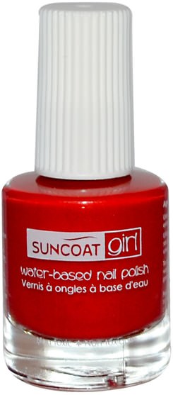 洗澡，美容，化妝，指甲油 - Suncoat Girl, Water-Based Nail Polish, Strawberry Delight, 0.27 oz (8 ml)