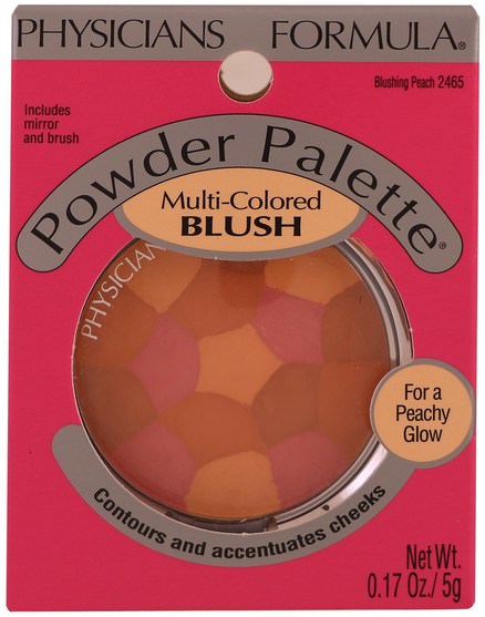 洗澡，美容，化妝 - Physicians Formula, Multi-Colored Blush, Blushing Peach, 0.17 oz (5 g)