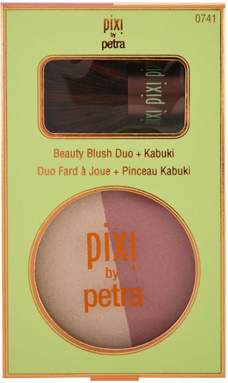 洗澡，美容，化妝 - Pixi Beauty, Beauty Blush Duo + Kabuki, Rose Gold, 0.36 oz (10.21 g)