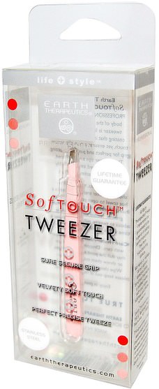 洗澡，美容，化妝工具，化妝刷 - Earth Therapeutics, SofTouch Tweezer, Pink, 1 Tweezer