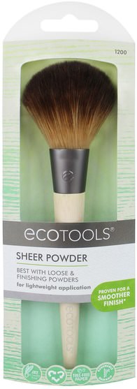 洗澡，美容，化妝工具，化妝刷 - EcoTools, Bamboo Powder Brush, 1 Brush
