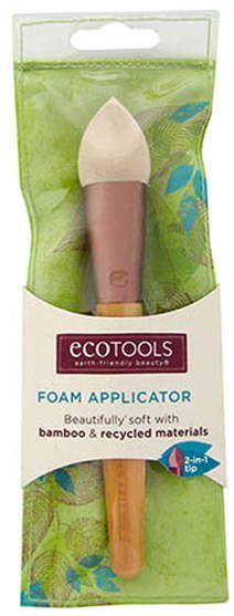 洗澡，美容，化妝工具，化妝刷 - EcoTools, Foam Applicator, 2-in-1 Tip, 1 Applicator