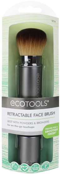 洗澡，美容，化妝工具，化妝刷 - EcoTools, Retractable Kabuki Brush, 1 Brush