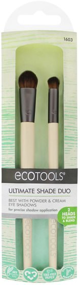 洗澡，美容，化妝工具，化妝刷，禮品套裝 - EcoTools, Ultimate Shade Duo, 2 Brushes