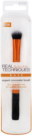 洗澡，美容，化妝工具，化妝刷，禮品套裝 - Real Techniques by Samantha Chapman, Expert Concealer Brush, Base, 1 Piece Set