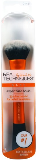 洗澡，美容，化妝工具，化妝刷 - Real Techniques by Samantha Chapman, Expert Face Brush, Base, 1 Brush