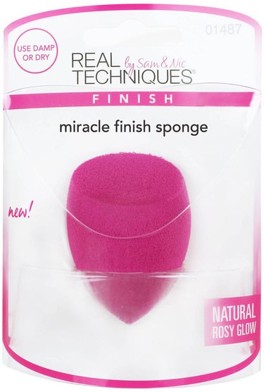 洗澡，美容，化妝工具，化妝刷 - Real Techniques by Samantha Chapman, Miracle Finish Sponge, 1 Sponge