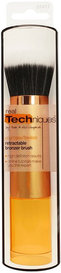 洗澡，美容，化妝工具，化妝刷 - Real Techniques by Samantha Chapman, Retractable Bronzer Brush, 1 Brush