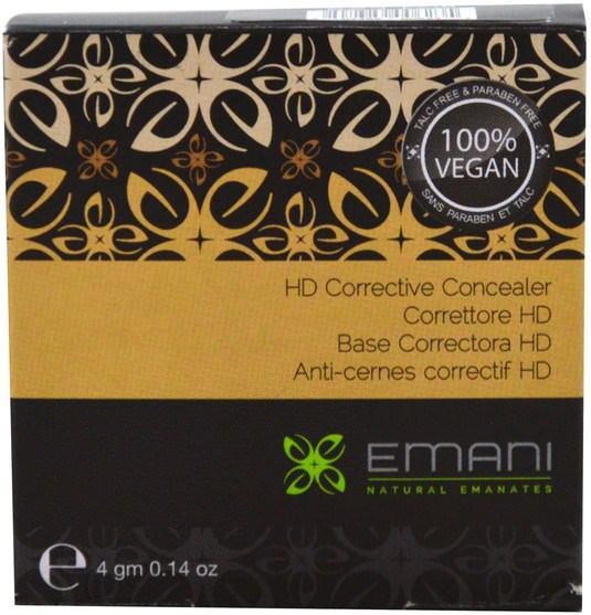 洗澡，美容，化妝，修飾棒遮瑕膏 - Emani, HD Corrective Concealer, Fair, 0.14 oz (4 g)