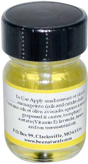 沐浴，美容，指甲油，原蜜蜂天然 - Bee Naturals, Cuticle and Nail Oil, 0.5 oz