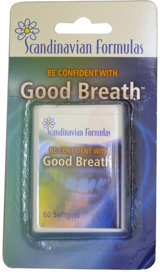 洗澡，美容，口腔牙齒護理，牙齦薄荷糖 - Scandinavian Formulas, Good Breath, 60 Softgels