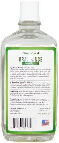 洗澡，美容，口腔牙齒護理，漱口水 - Xyloburst, Oral Rinse, Fresh Mint, 16 fl oz (473 ml)
