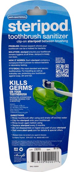 沐浴，美容，口腔牙齒護理，口腔衛生用品，牙刷 - Bonfit America Steripod, Toothbrush Sanitizer, 4 Pack, 2 Multi Colors Each
