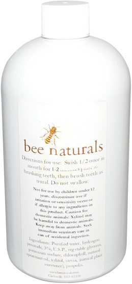 沐浴，美容，口腔牙齒護理，原蜜蜂天然，牙齒美白 - Bee Naturals, Whitening Pre-Brush, Oral Rinse, 16 fl oz