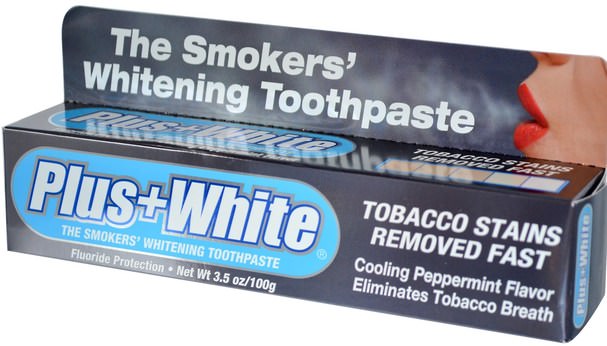 沐浴，美容，口腔牙齒護理，牙齒美白，牙膏 - Plus White, The Smokers Whitening Toothpaste, Cooling Peppermint Flavor, 3.5 oz (100 g)