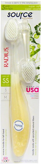 洗澡，美容，口腔牙科護理，牙刷 - RADIUS, Source Toothbrush, Super Soft, 1 Replacement Head, 1 Toothbrush