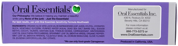 洗澡，美容，口腔牙齒護理，牙膏 - Oral Essentials, Toothpaste, Sensitivity Formula, 3.75 oz (106.3 g)