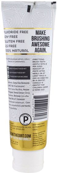 洗澡，美容，口腔牙齒護理，牙膏 - The Dirt, MCT Oil Toothpaste, Sweet Cinnamon, 6 Month Supply, 6.63 oz (188 g)