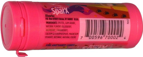 洗澡，美容，口腔牙科護理，木糖醇口香糖，食品，小吃，糖果 - Xlear, SparX Candy, with 100% Xylitol, Berry, 30 g