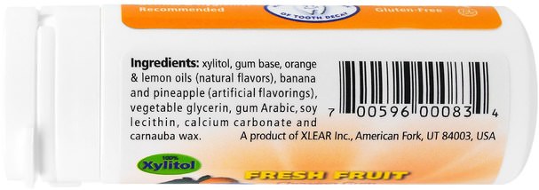 洗澡，美容，口腔牙齒護理，木糖醇口香糖 - Xlear, Spry Chewing Gum, Fresh Fruit, 30 Count (32.5 g)