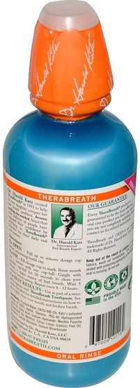 沐浴，美容，口腔牙齒護理，木糖醇口腔護理，漱口水 - TheraBreath, Fresh Breath Oral Rinse, Invigorating Icy Mint Flavor, 16 fl oz (473 ml)