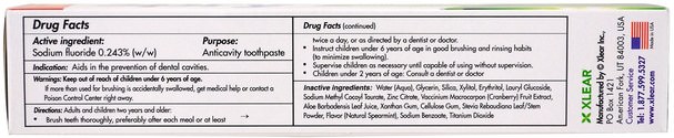 沐浴，美容，口腔牙齒護理，木糖醇口腔護理，牙膏 - Xlear, Spry Toothpaste, Anti-Cavity with Fluoride, Spearmint, 5 oz (141 g)