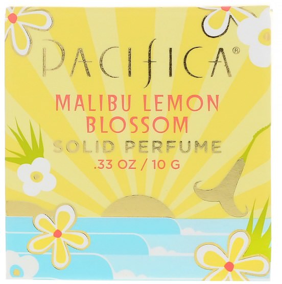 沐浴，美容，香水，香水噴霧 - Pacifica, Solid Perfume, Malibu Lemon Blossom.33 oz (10 g)