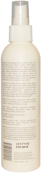 沐浴，美容，個人衛生，香水噴霧 - Home Health, Flower Water, Body Mist, Rose, 6 fl oz (177 ml)