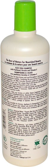 洗澡，美容，洗髮水，頭髮，頭皮，護髮素 - Mill Creek, Aloe Vera Shampoo, 16 fl oz (473 ml)