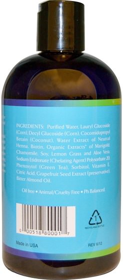 洗澡，美容，洗髮水，頭髮，頭皮，護髮素 - Rainbow Research, Henna & Biotin Herbal Shampoo, 12 fl oz (360 ml)
