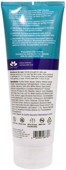洗澡，美容，洗髮水，水楊酸 - Derma E, Scalp Relief Shampoo, 8 fl oz (236 ml)