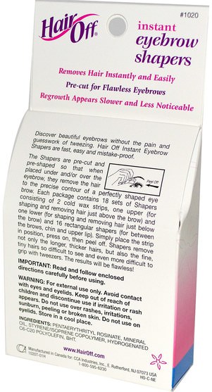 洗澡，美容，剃須，蠟條脫毛 - HairOff, Instant Eyebrow Shapers Kit, 34 Piece Kit