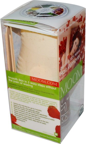 洗澡，美容，剃須，蠟條脫毛 - Moom, Organic Hair Remover, with Rose, Spa, 6 oz (170 g)