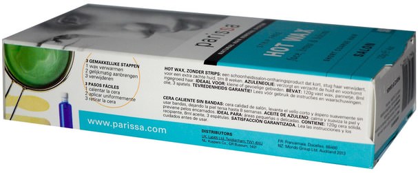 洗澡，美容，剃須，蠟條脫毛 - Parissa, Natural Hair Removal System, Hot Wax, 4 oz (120 g)