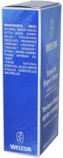 洗澡，美容，剃須 - Weleda, Smooth Shave Toner, 3.4 fl oz (100 ml)