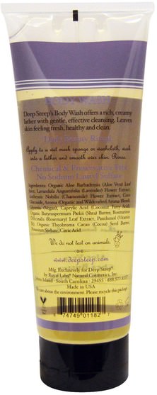 洗澡，美容，乳木果油，沐浴露 - Deep Steep, Body Wash, Lavender - Chamomile, 8 fl oz (237 ml)