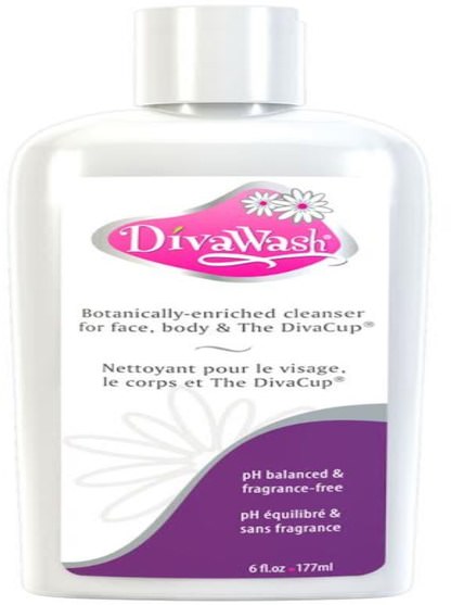 洗澡，美容，沐浴露 - Diva International, Diva Wash, 6 fl oz (177 ml)