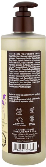 洗澡，美容，沐浴露 - Eclair Naturals, Shower Gel, Calming, French Lavender, 12 fl oz (355 ml)