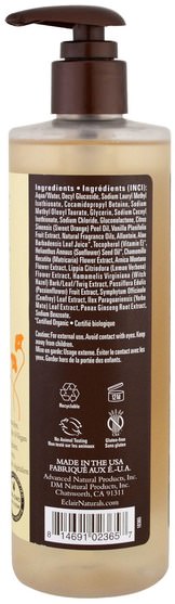 洗澡，美容，沐浴露 - Eclair Naturals, Shower Gel, Vanilla & Sweet Orange, 12 fl oz (355 ml)