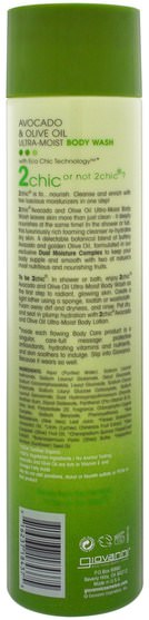 洗澡，美容，沐浴露 - Giovanni, 2Chic, Ultra-Moist, Body Wash, Avocado & Olive Oil, 10.5 fl oz (310 ml)