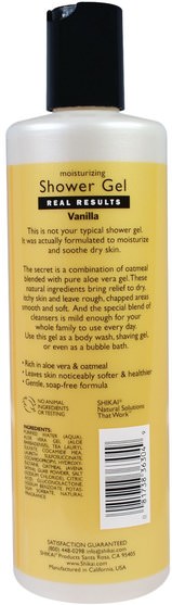洗澡，美容，沐浴露 - Shikai, Moisturizing Shower Gel, Vanilla, 12 fl oz (355 ml)