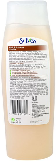 洗澡，美容，沐浴露 - St. Ives, Rich & Creamy, Vanilla Body Wash, 13.5 fl oz (400 ml)