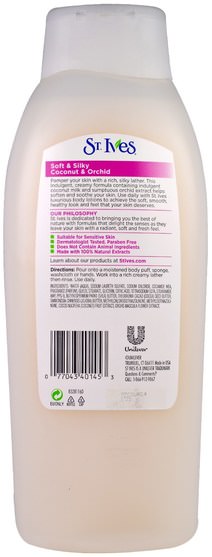 洗澡，美容，沐浴露 - St. Ives, Soft & Silky, Body Wash, Coconut & Orchid, 24 fl oz (709 ml)