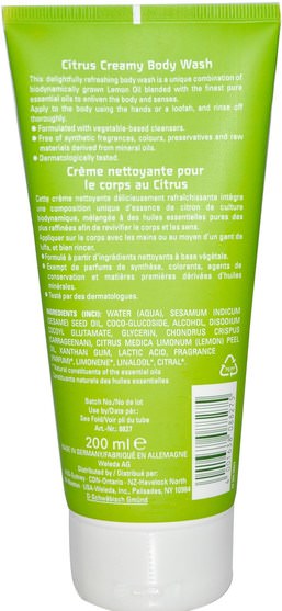 洗澡，美容，沐浴露 - Weleda, Citrus Creamy Body Wash, 7.2 oz (203.6 g)
