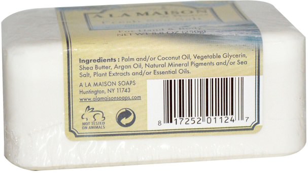 洗澡，美容，肥皂 - A La Maison de Provence, Hand & Body Bar Soap, Fresh Sea Salt, 8.8 oz (250 g)