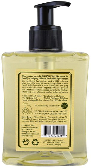洗澡，美容，肥皂 - A La Maison de Provence, Liquid Soap For Hand & Body, Rosemary Mint, 10 fl oz (300 ml)