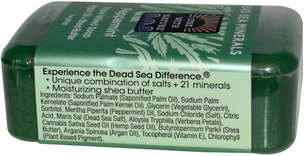 洗澡，美容，肥皂，摩洛哥堅果 - One with Nature, Triple Milled Soap, Peppermint, 7 oz (200 g)